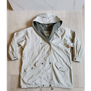 Vintage Y2K Express Oversized Cotton Chore Jacket Cream Khaki Old Money Coat